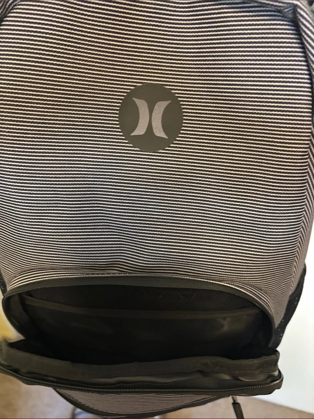 Hurley, PATROL Black & White Striped Backpack, NWT